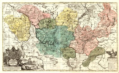 Mapa del Electorado de Brandeburgo con el privilegio real prusiano más gracioso de Unbekannt Unbekannt